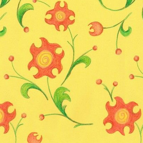 crayon_floral_yellow_7inWide_150dpi