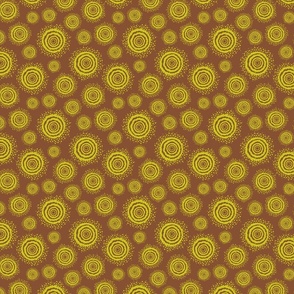 Floral Dots - Cinnamon brown (SMALL)