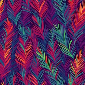 Neon colored feathers