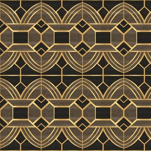 art deco geo black and brown