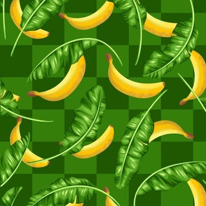 Bananas Checkerboard Green