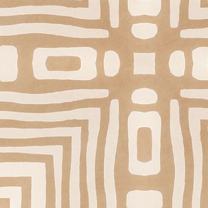 Organic Shapes Tribal Mudcloth Pattern Terracotta Brown And Beige 2