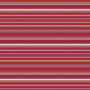 Pink, red, white and orange zigzag small