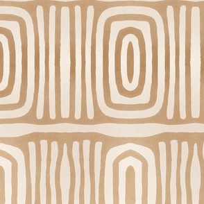 Organic Shapes Tribal Mudcloth Pattern Terracotta Brown And Beige 4