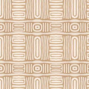 Organic Shapes Tribal Mudcloth Pattern Terracotta Brown And Beige 5 Smaller Scale