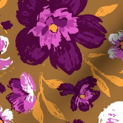 Bronwyn Painted Floral - Mustard Large
