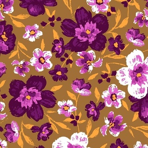 Bronwyn Painted Floral - Mustard Large