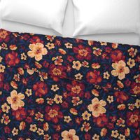Bronwyn Painted Floral - Navy Large