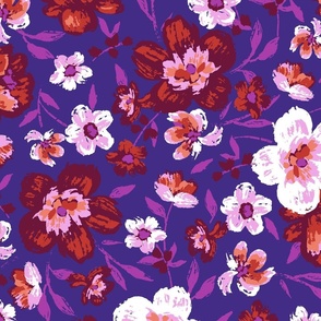 Bronwyn Painted Floral - Purple Large