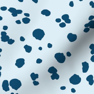 Dalmatian Spots Pattern in Bright Colors - Baby Blue and Royal Blue