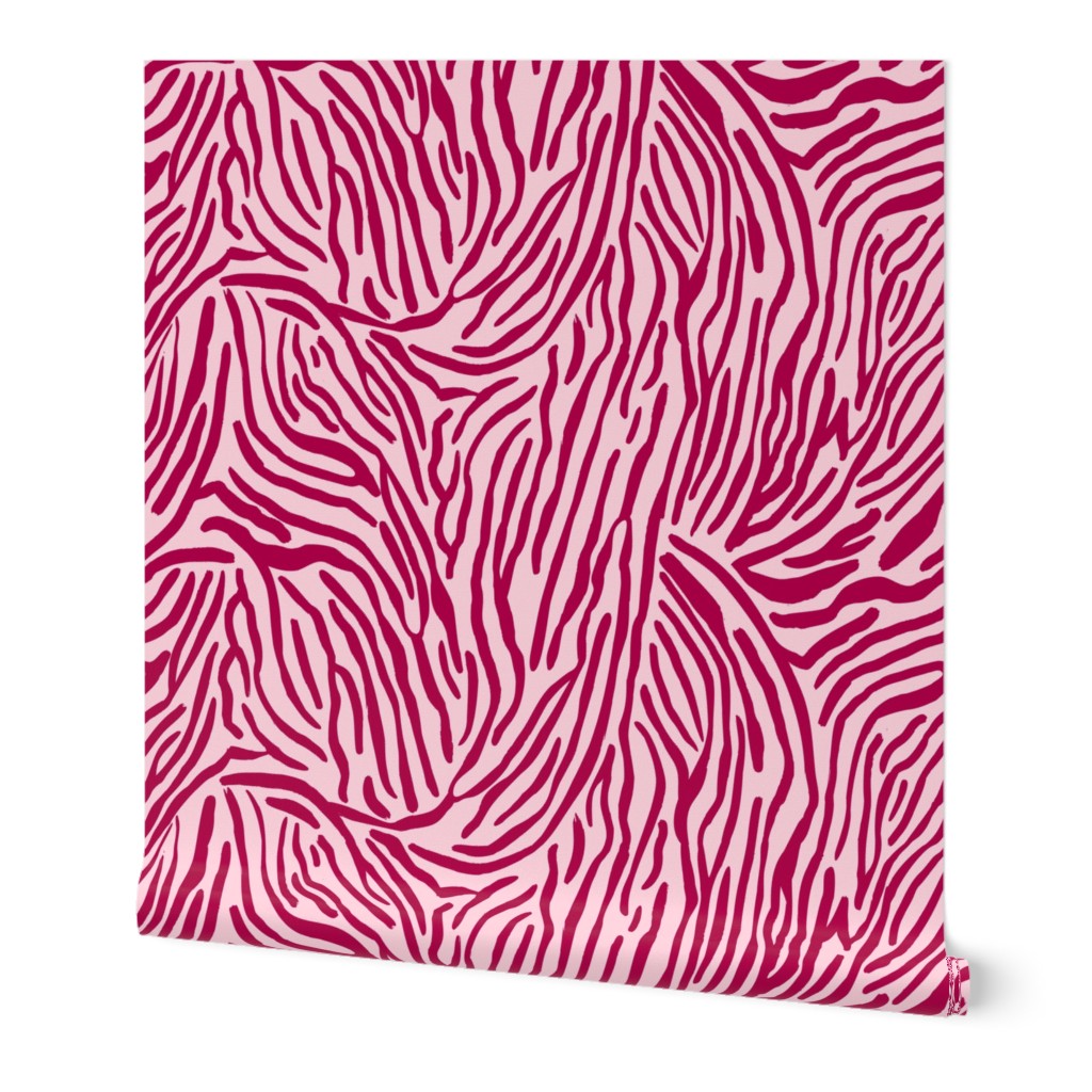 Zebra Stripe Pattern in Bright Colors - Raspberry Pink and Blush Pink