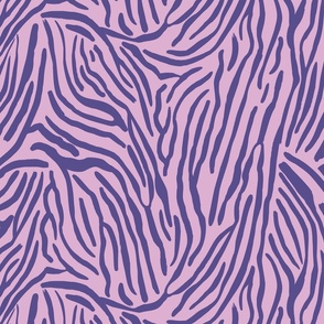 Zebra Stripe Pattern in Bright Colors - Lilac Purple and Deep Amethyst