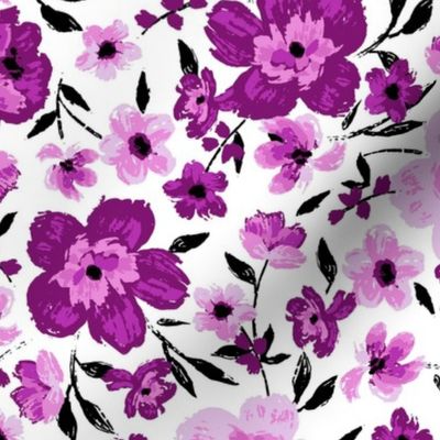 Bronwyn Painted Floral - White Pink Small