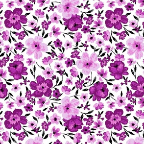 Bronwyn Painted Floral - White Pink Small