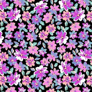 Sandy Painted Floral - Black Small