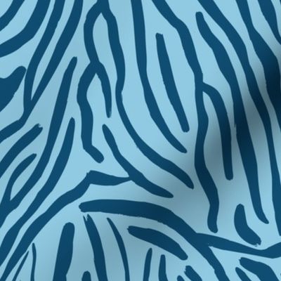 Zebra Stripe Pattern in Bright Colors - Royal Blue and Baby Blue
