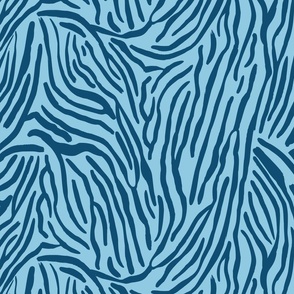 Zebra Stripe Pattern in Bright Colors - Royal Blue and Baby Blue