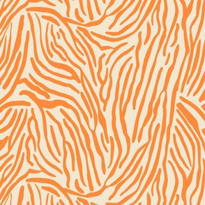 Zebra Stripe Pattern in Bright Colors - Tangerine Orange and Cornsilk