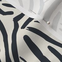 Zebra Stripe Pattern in Neutrals - Midnight and Linen