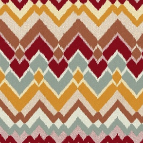 ikat chevron red