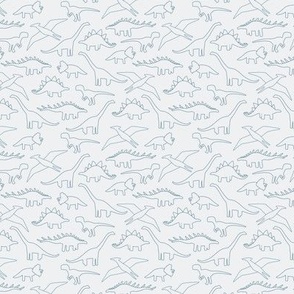 Mini - Hand drawn line dinosaur silhouette repeat pattern