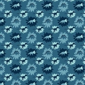 Mini - Blue abstract polka dot dinosaur pattern