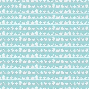 Mini - Sky blue stripes with abstract plants illustrations