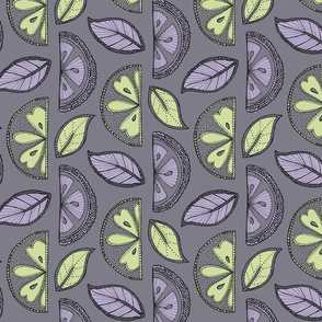 lemon slices stripes grey lavender lime