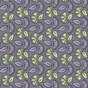 lemon slices stripes grey lavender lime small scale (6inch)