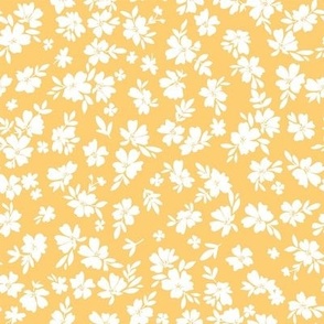 two tone ditsy floral yellow white