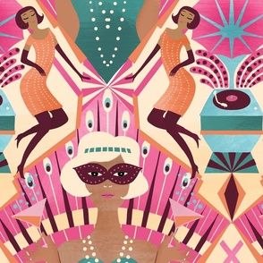 art deco cocktail party // flappers brown // pink