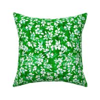 Graphic Grass Green and White Watercolor Floral