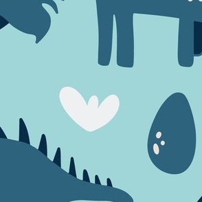 Jumbo - Blue dinosaur kids pattern