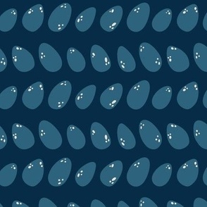 Small - Navy blue dinosaur eggs repeat pattern