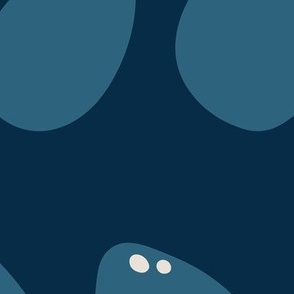 Jumbo - Navy blue dinosaur eggs repeat pattern