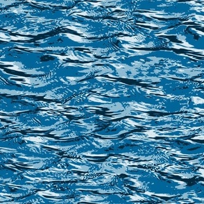 Water Movement 2 Waves Calm Serene Tranquil Textured Neutral Interior Monochromatic Blue Blender Jewel Tones Bahama Blue 006699 Dynamic Modern Abstract Geometric