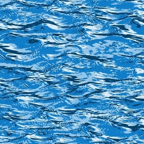 Water Movement 2 Waves Calm Serene Tranquil Textured Neutral Interior Monochromatic Blue Blender Jewel Tones Bluebell Blue 0F7EC9 Dynamic Modern Abstract Geometric