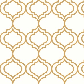 Gold Moroccan Trellis on Cream