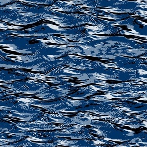 Water Movement 2 Waves Calm Serene Tranquil Textured Neutral Interior Monochromatic Blue Blender Jewel Tones Dirty Navy Blue 003366 Dynamic Modern Abstract Geometric