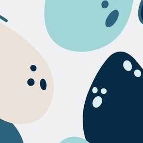 Jumbo - Dinosaur eggs and blue leaves pattern