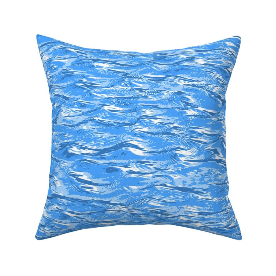 Water Movement 2 Waves Calm Serene Tranquil Textured Neutral Interior Monochromatic Blue Blender Fun Bright Pastel Colors Cornflower Blue 4CA6FF Fresh Modern Abstract Geometric