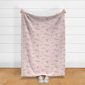 North Sea beach toile de jouy | pale pink | small