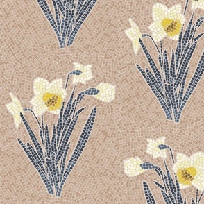 Beige Tiled Daffodils
