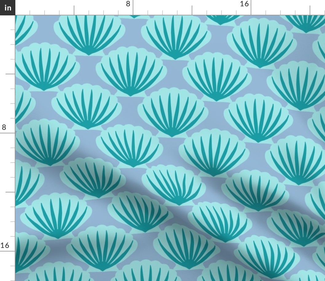 Scalloped seashells blue (Large) 