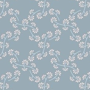 Diamond Peach Wish Flower on Storm Blue // Regency Little Girl // Mini