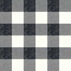 Big Gingham in Black and Gray - in 12 inch repeat