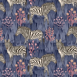 Zebras (12") - blue