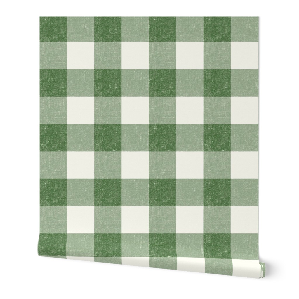 Big Gingham in fern green - 12 inch repeat