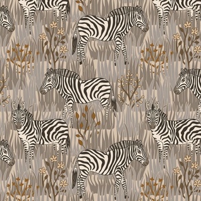 Zebras (12") - warm grey