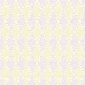 Garden Harlequin in Piglet Pink and Butter Yellow